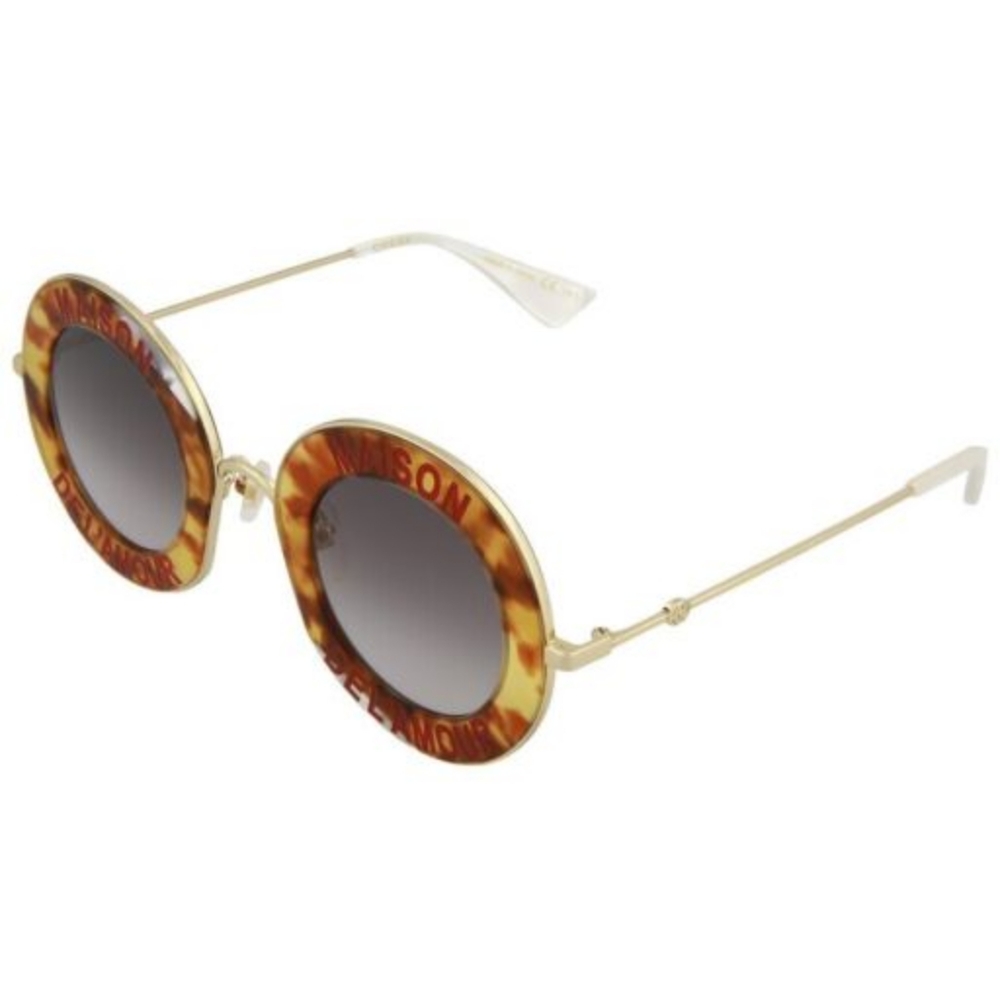 NEW GUCCI ROUND SUNGLASSES GG0113S 010 GUCCI UNISEX EYEWEAR LIMITED EYEWEAR - Picture 3 of 8